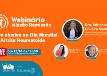 Lives em Outubro marcam a conscientização sobre a Artrite Reumatoide